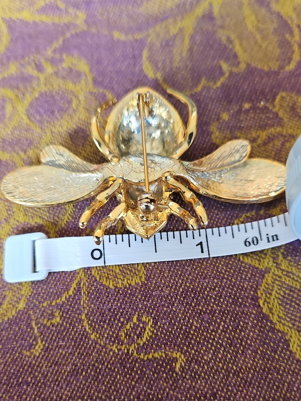 Vintage Large Rhinestone Bee - Picture 2 of 4
